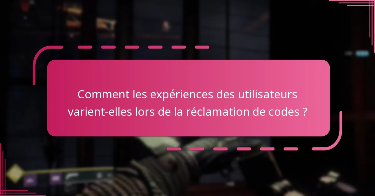 Quels types de codes peuvent être réclamés dans Destiny 2 ?