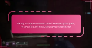 Destiny 2 Drops de streamers Twitch : Streamers participants, Horaires des événements, Mécanismes de réclamation